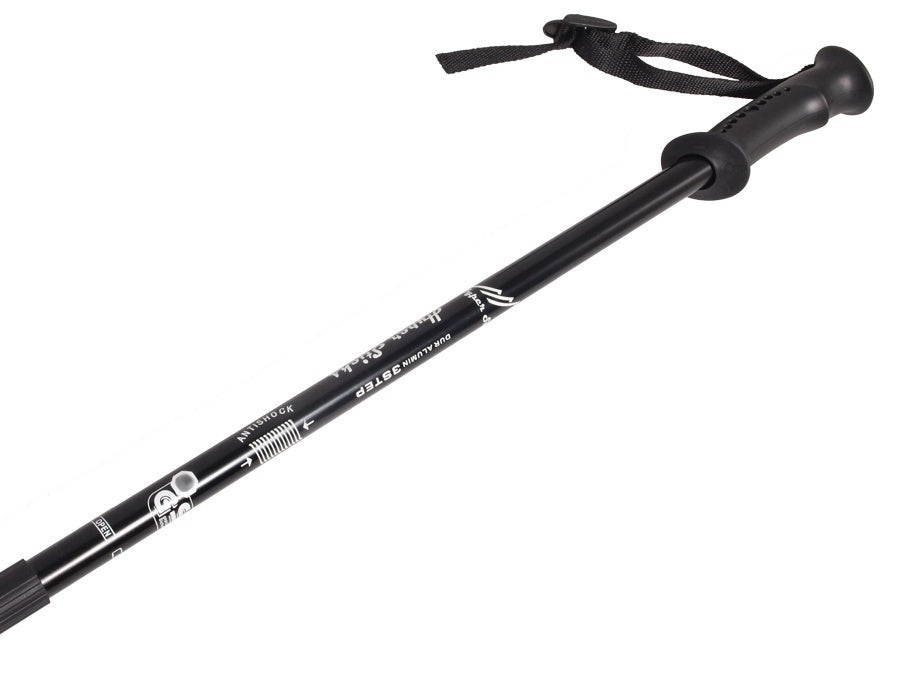 Stâlpi de nordic walking, sistem din aluminiu rezistent la șocuri 65-135cm culoare EUROBATT negru
