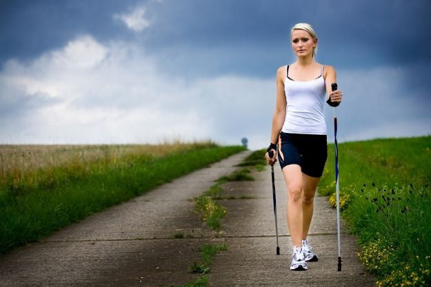 Stâlpi de nordic walking, sistem din aluminiu rezistent la șocuri 65-135cm culoare EUROBATT negru