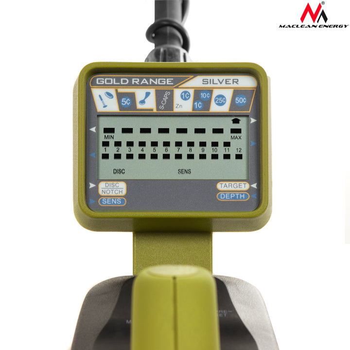 Detector de metale MCE972, cu indicator digital LCD, negru-verde