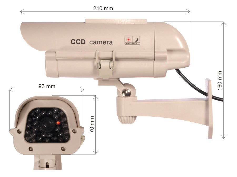 Cameră de supraveghere simulată cu LED intermitent cu modul solar SOL1500