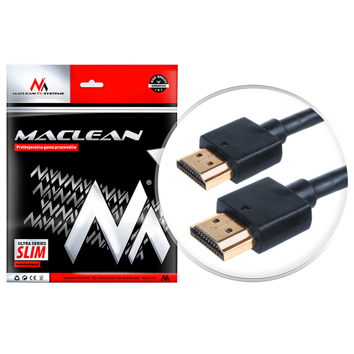 Cablu HDMI-HDMI ULTRA SLIM v1.4 1m Maclean MCTV-701 AA