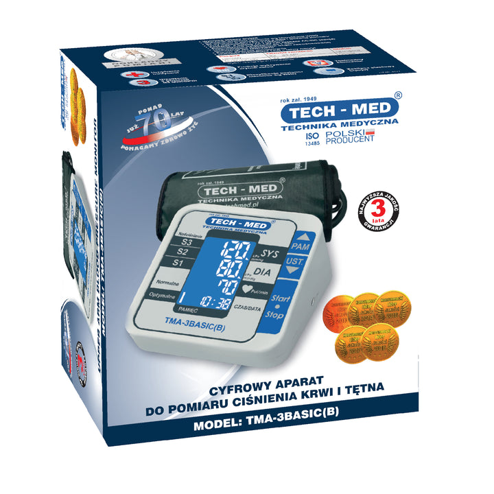 Tensiometru digital de brat Techmed, TMA-3 BASIC, cu ecran LCD