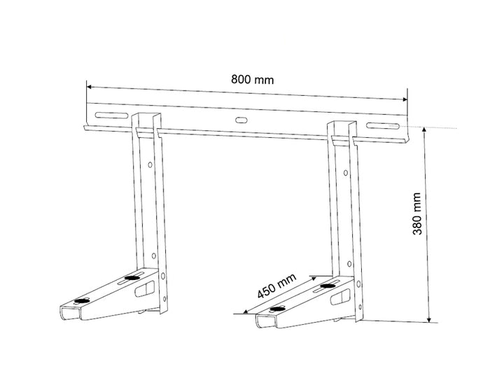 Suport rabatabil pentru aparatul de aer condiționat 450 mm cpl. sarcină maximă de până la 100 kg