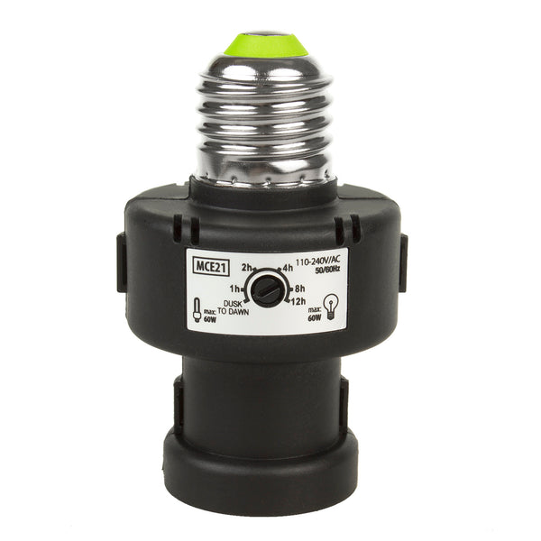 Suport pentru bec Maclean E27, 100 W, cu senzor crepuscular, temporizator, MCE21B