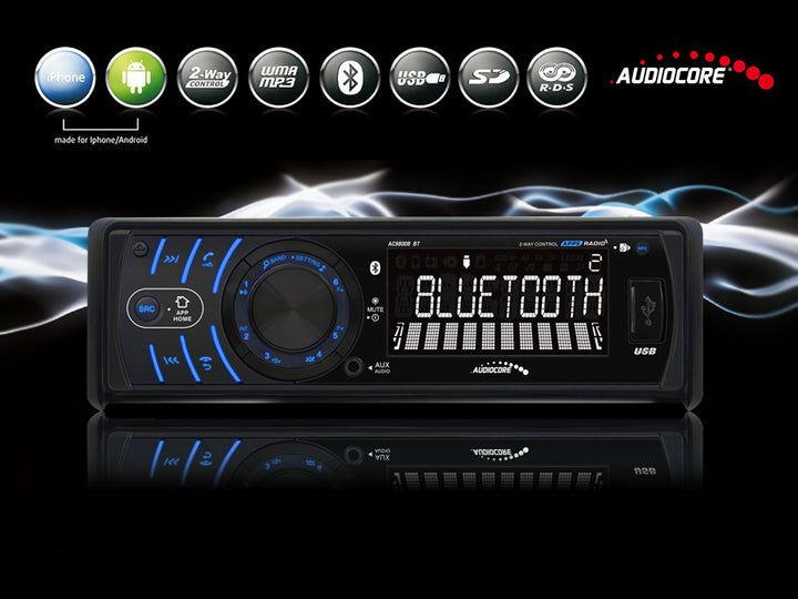 Radio amovibil Bluetooth USB AM / FM RDS APT-X AUDIOCORE AC9800B BT