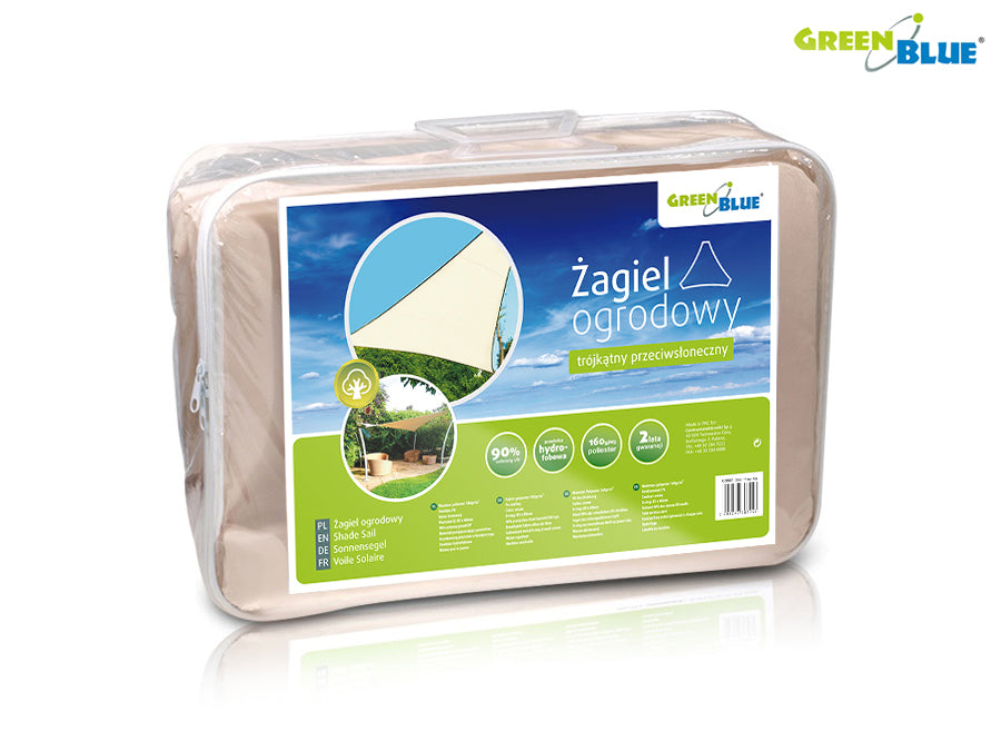 UV poliester poliester gradina umbra naviga 3.6m triunghi GreenBlue GB500 cremă suprafață hidrofobă