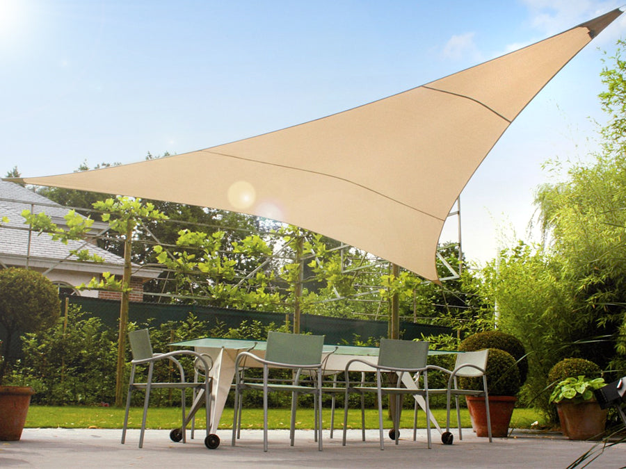UV poliester poliester gradina umbra naviga 3.6m triunghi GreenBlue GB500 cremă suprafață hidrofobă