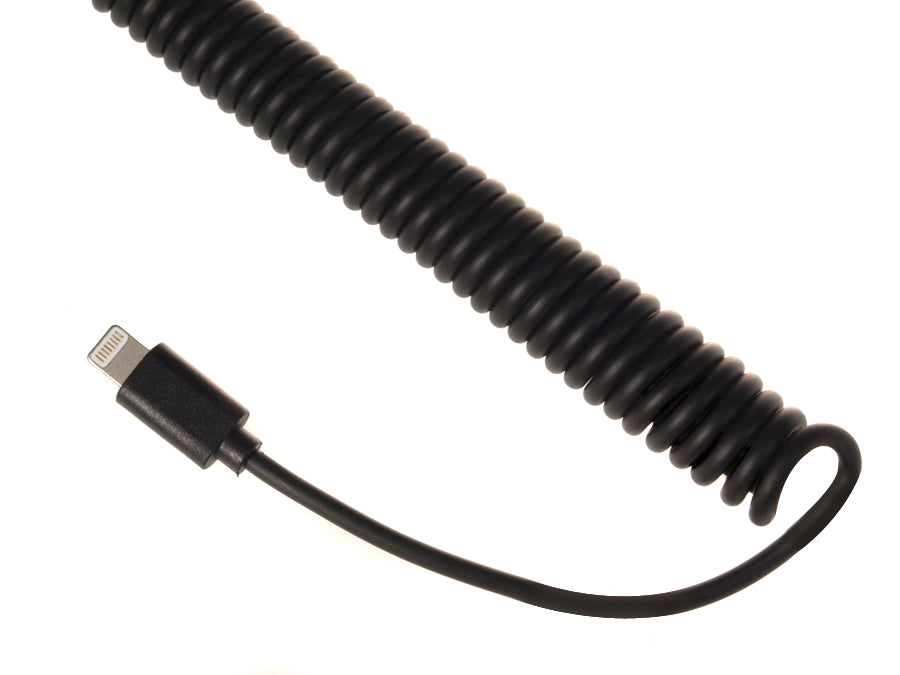 Încărcător auto Maclean, spirală Lightning, 2xUSB, 5.2A, 1.8m, MCE76