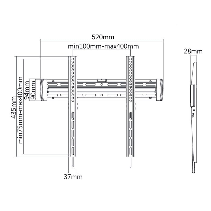 Maclean MC-643 B Suport TV reglabil de perete LCD LCD PLASMA 30kg 33 "- 55"