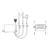 Senzor crepuscular cu sonda externa, 2000 W, intensitate reglabila