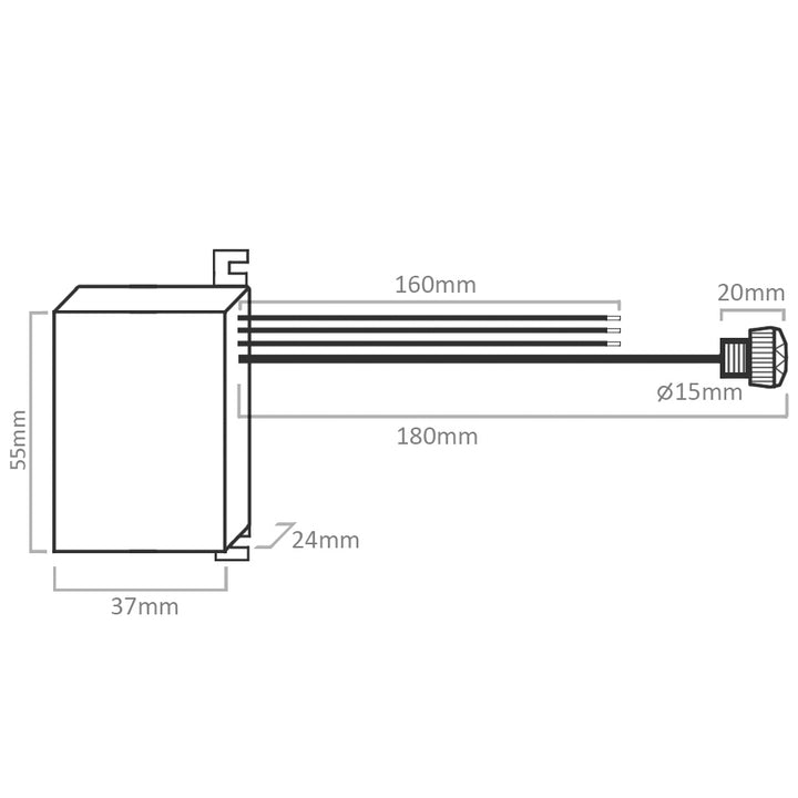 Senzor crepuscular cu sonda externa, 2000 W, intensitate reglabila