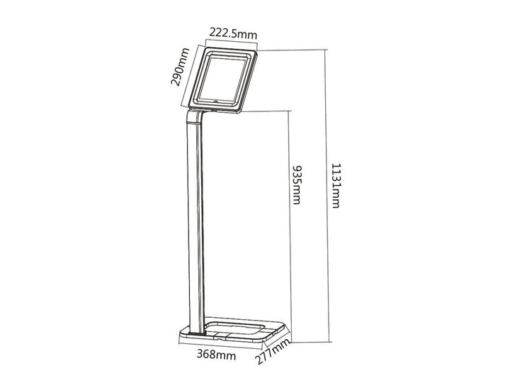 Stand de podea pentru tableta cu incuietoare, Maclean MC-645, alb