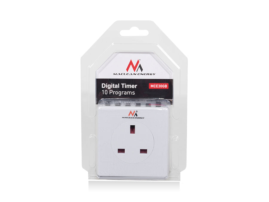 Maclean MCE30GB Programabil Digital LCD Timer Relay Timeswitch Socket Lightning Heater 3600W