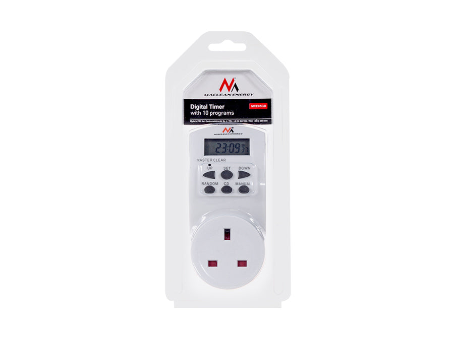 Maclean MCE05GB Releu digital programabil LCD Timer Releu temporizator soclu fulger încălzire 3600W