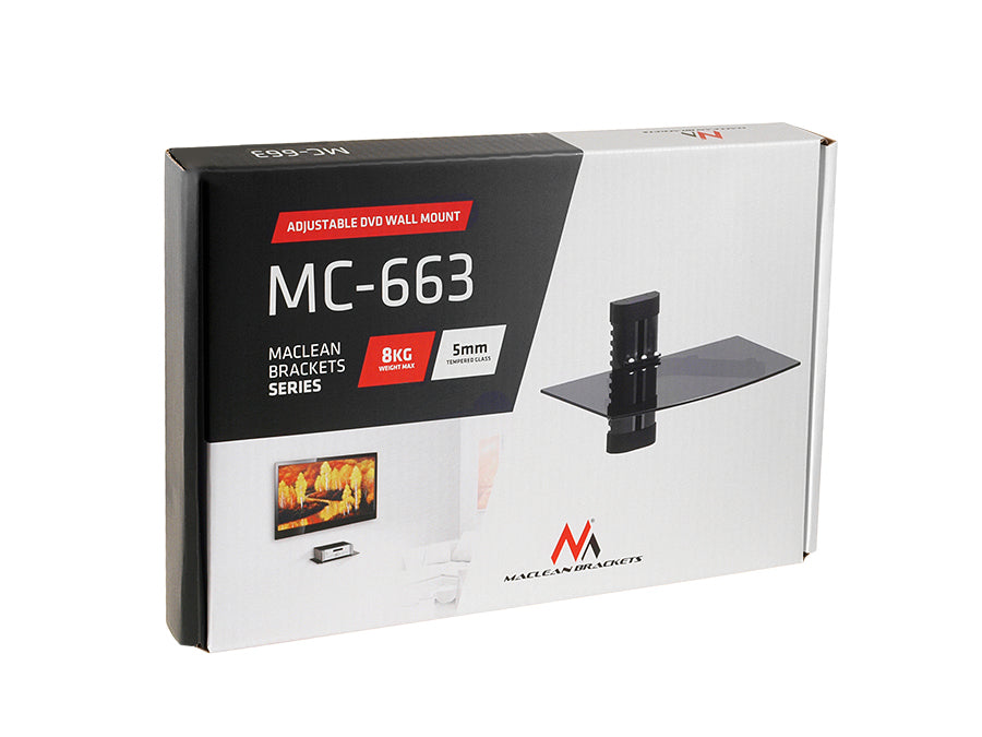 Maclean MC-663 Suport de perete pentru playere DVD și receptoare de satelit Raft de până la 8 kg