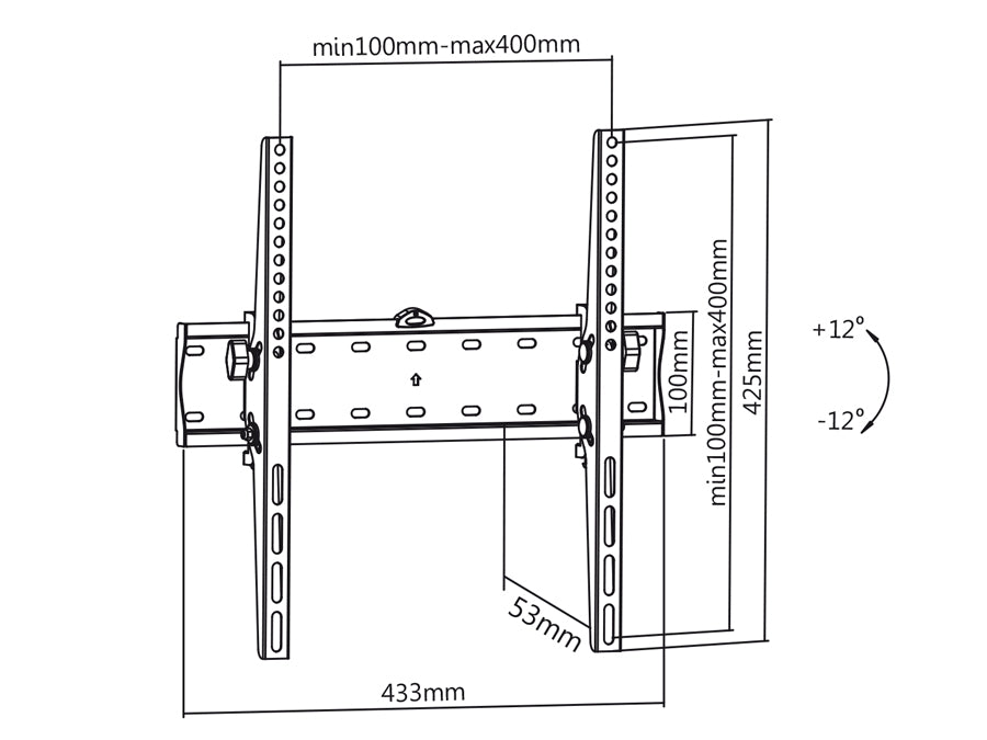 Suport pentru televizor Maclean, max VESA 400x400, 32-75", până la 40 kg, negru, MC-665