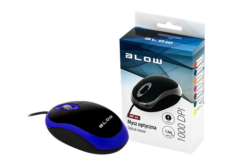 Mouse optic albastru de computer BLOW USB MP-20 PC / laptop