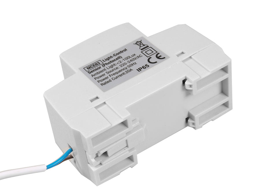 Întrerupător de amurg Maclean, șină DIN, cu sondă externă, 220-240V/AC, 50Hz, 20A, MCE83