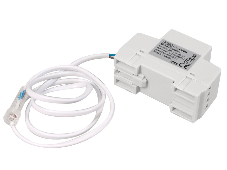 Întrerupător de amurg Maclean, șină DIN, cu sondă externă, 220-240V/AC, 50Hz, 20A, MCE83