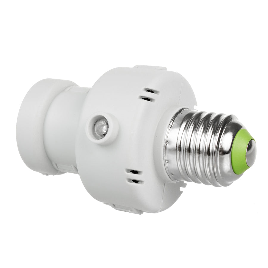Suport de bec Maclean, E27, max. 100 W, cu senzor crepuscular, temporizator, alb, MCE21W
