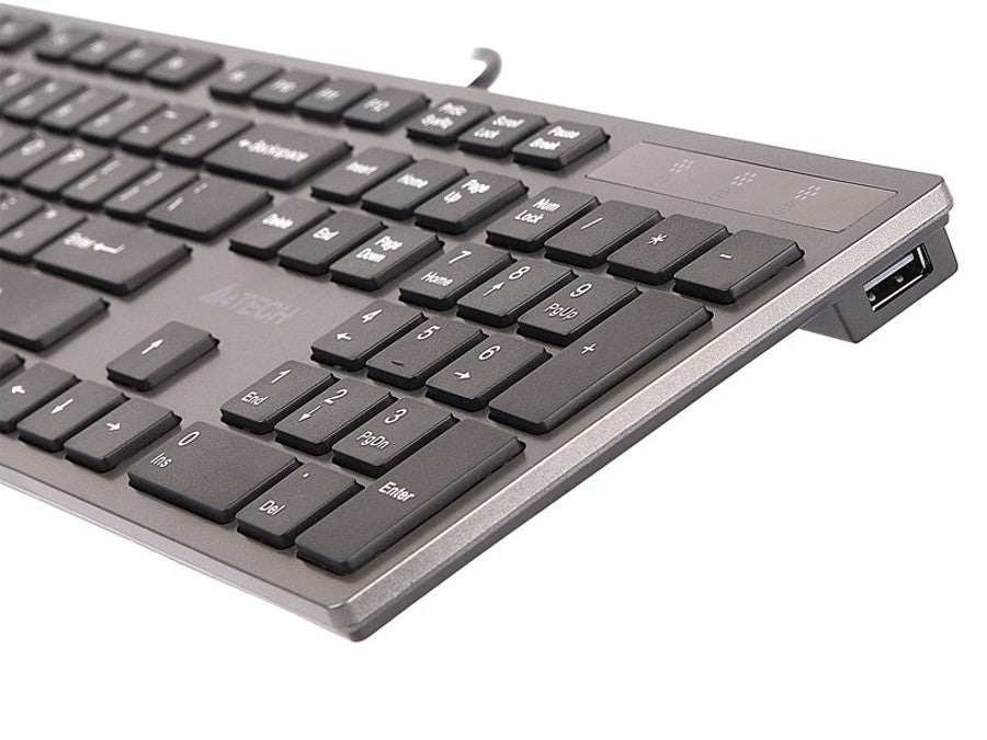 Tastatură KV-300H Slim Hub USB cu fir ultra-subțire A4-Tech