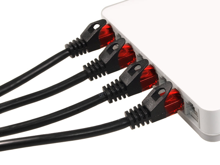 Cablu de rețea Patch Cord UTP Cat.6e 24AWG, 2 x RJ45 Tată 15m negru Maclean MCTV-739