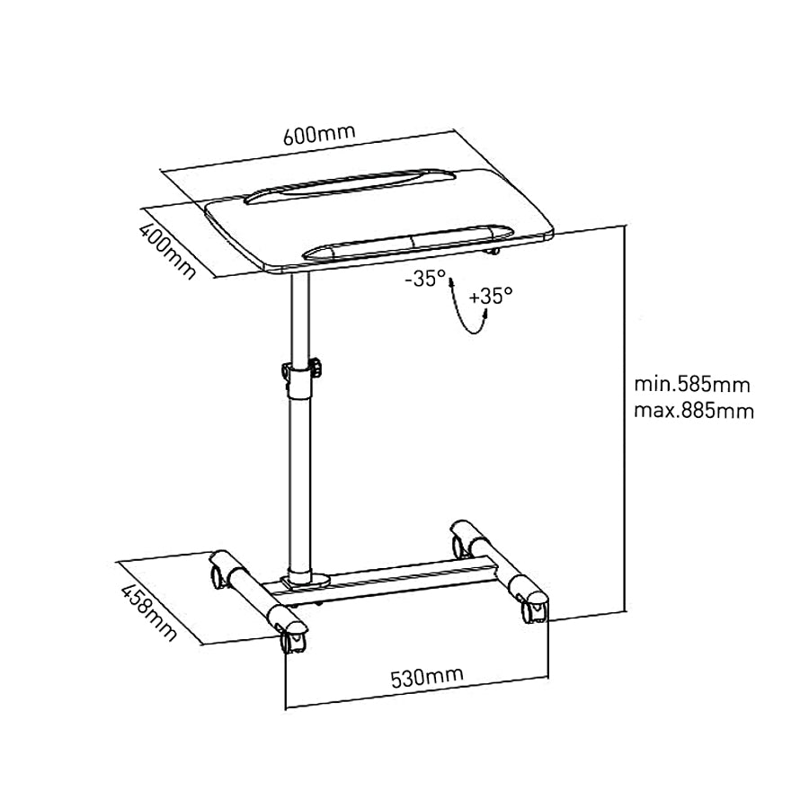 Maclean MC-671 Proiector laptop birou Reglare înălțime: 585-885mm