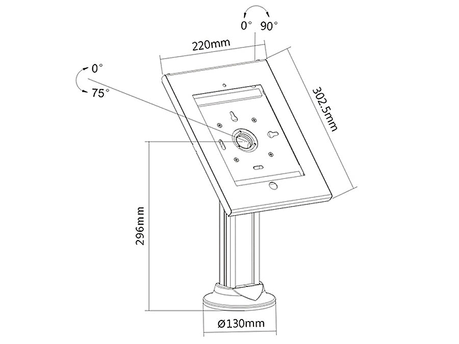 Suport antifurt tableta MC-677, Maclean, potrivit pentru iPad 2/3/4/Air/Air2