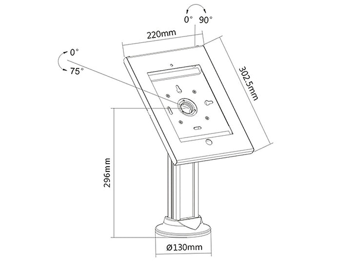 Suport antifurt tableta MC-677, Maclean, potrivit pentru iPad 2/3/4/Air/Air2