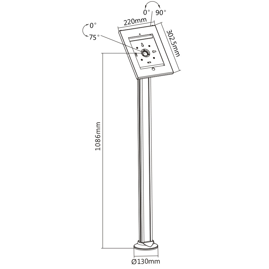 Suport pentru tablete antifurt Maclean MC-678 pentru iPad 1/2/3/4 / Air / Air2 și 9,7 ”-10,1” Galaxy