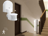 Senzor de mișcare și de amurg Maclean montat pe perete, 180°, max. 1200 W, alb, MCE25 W