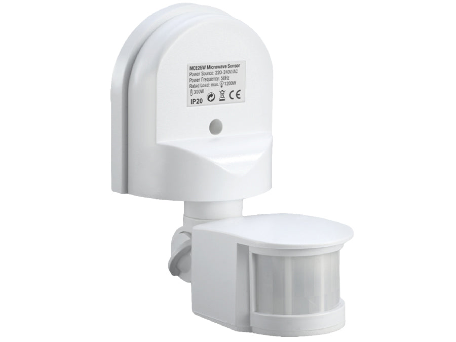 Senzor de mișcare și de amurg Maclean montat pe perete, 180°, max. 1200 W, alb, MCE25 W