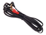 Cablu audio Maclean MCTV-824 Mini Jack 3,5 mm tată 2xRCA stereo tată negru 1m mufe aurii unghi 90 ° până la 2 cablu RCA
