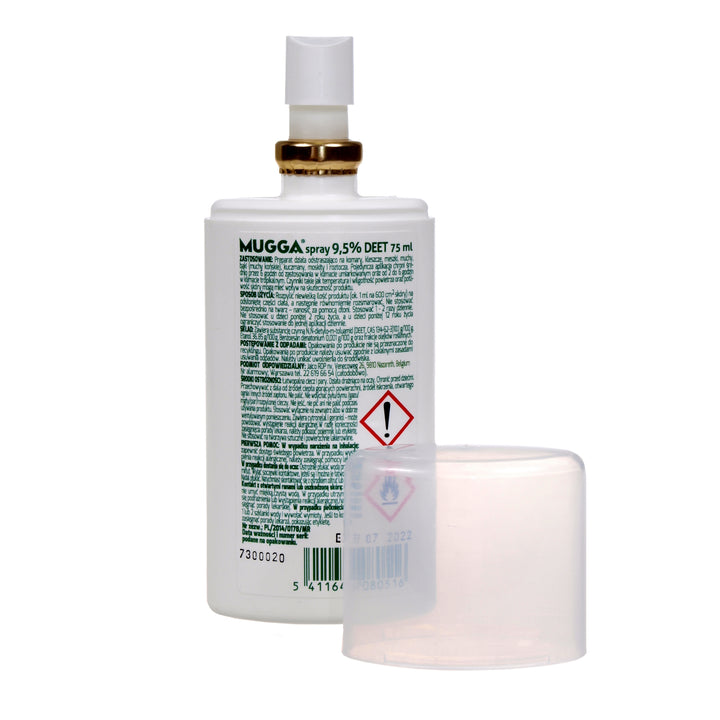 Produs anti-insecte Spray 9,5% 75 ml Protecție Mugga 6-8 ore