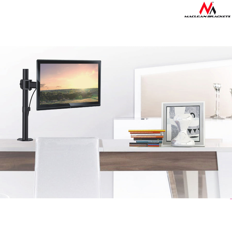 Suport de birou Maclean pentru monitor LCD, 13"-27", VESA 75x75 și 100x100, 8kg, MC-690N
