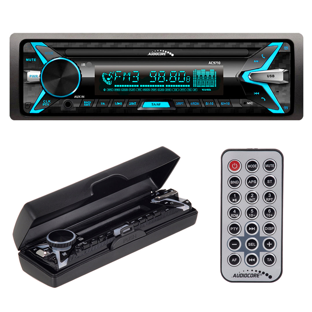 Radio auto Audiocore AC9710 Stereo MP3 / WMA / USB / RDS / SD Detached ISO Multicolor Bluetooth Panel