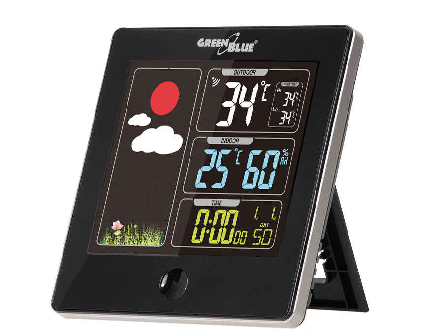 Stație meteo fără fir cu DCF GreenBlue GB521B negru