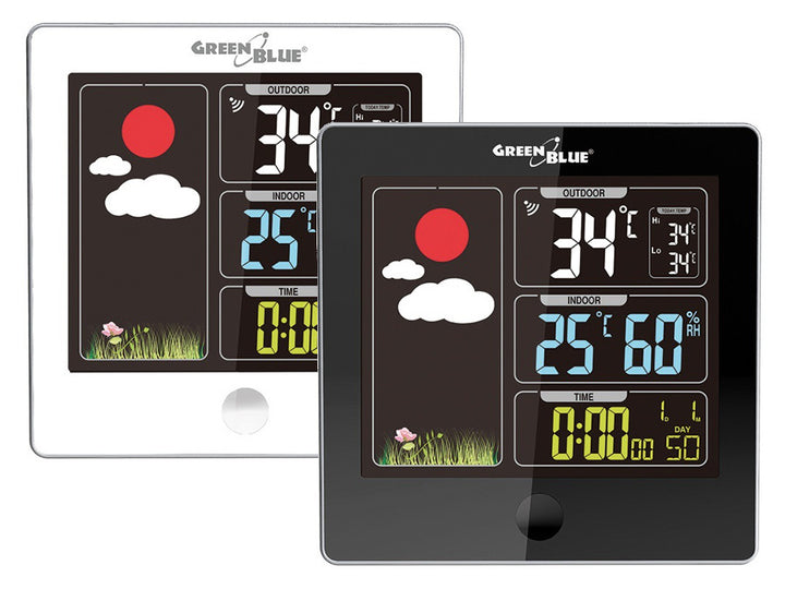 Stație meteo fără fir cu DCF GreenBlue GB521B negru