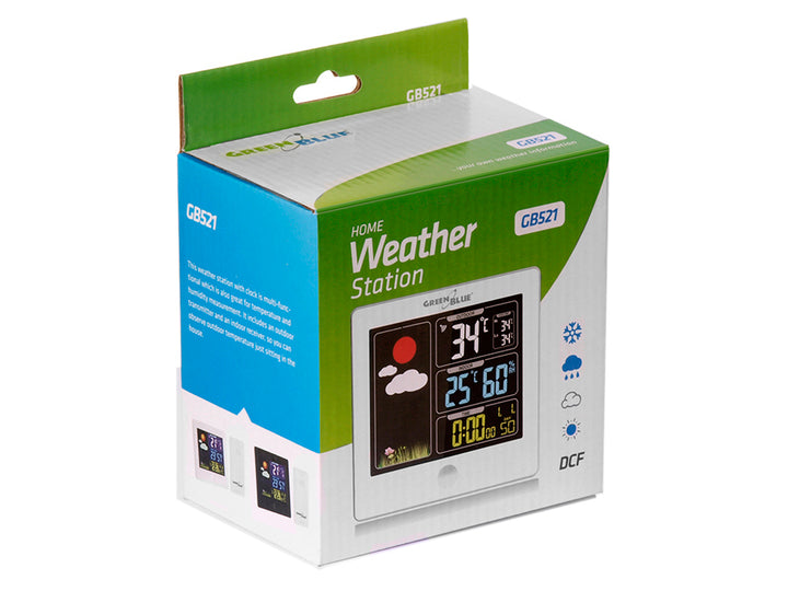 Stație meteo fără fir cu DCF GreenBlue GB521B negru