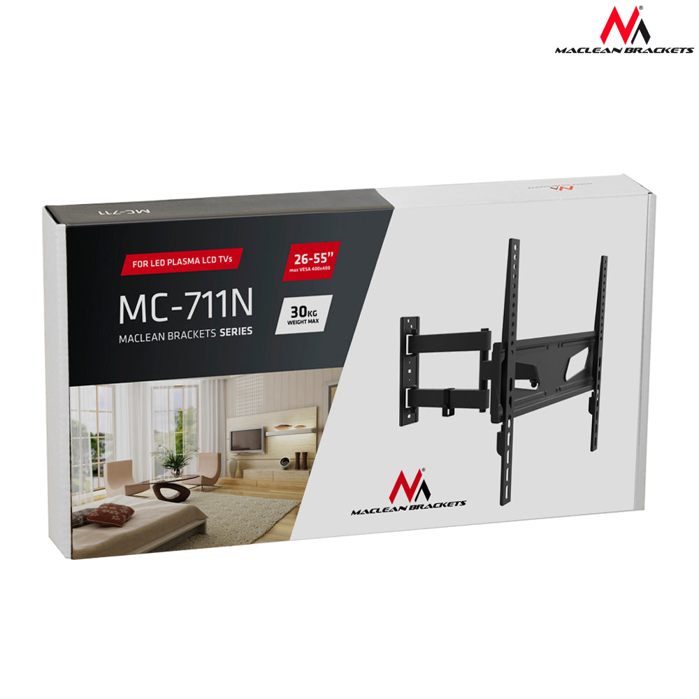 Suport de perete Maclean MC-711N Suport Maclean TV LCD cu plasmă cu montare pe perete 32-55 "până la 30 kg, max vesa 400x400