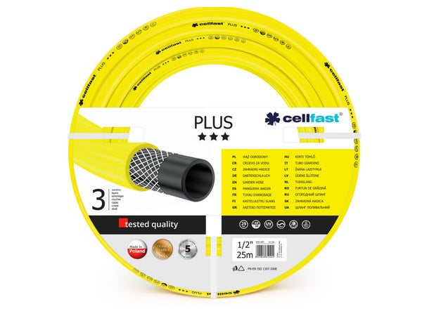 Furtun de grădină durabil cu 3 straturiCellfast Plus 1/2" 25m