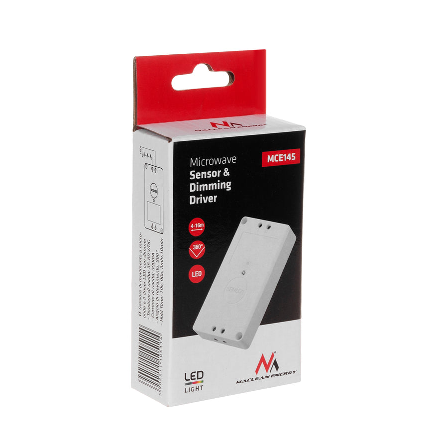 Senzor de miscare si de lumina, Maclean MCE145, alb
