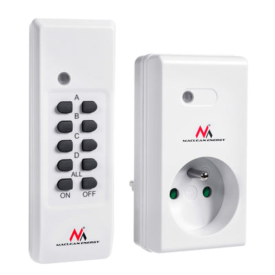 Priză de interior Maclean MCE151 controlată prin telecomandă. 1 buc. programabil + telecomandă + baterie pentru telecomandă