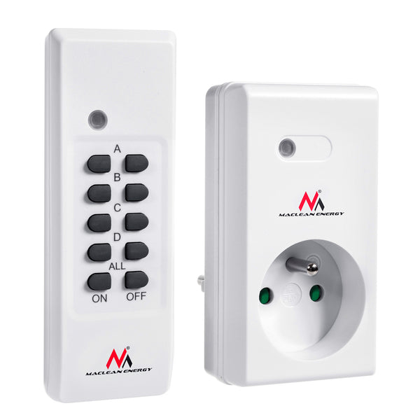 Priză de interior Maclean MCE151 controlată prin telecomandă. 1 buc. programabil + telecomandă + baterie pentru telecomandă
