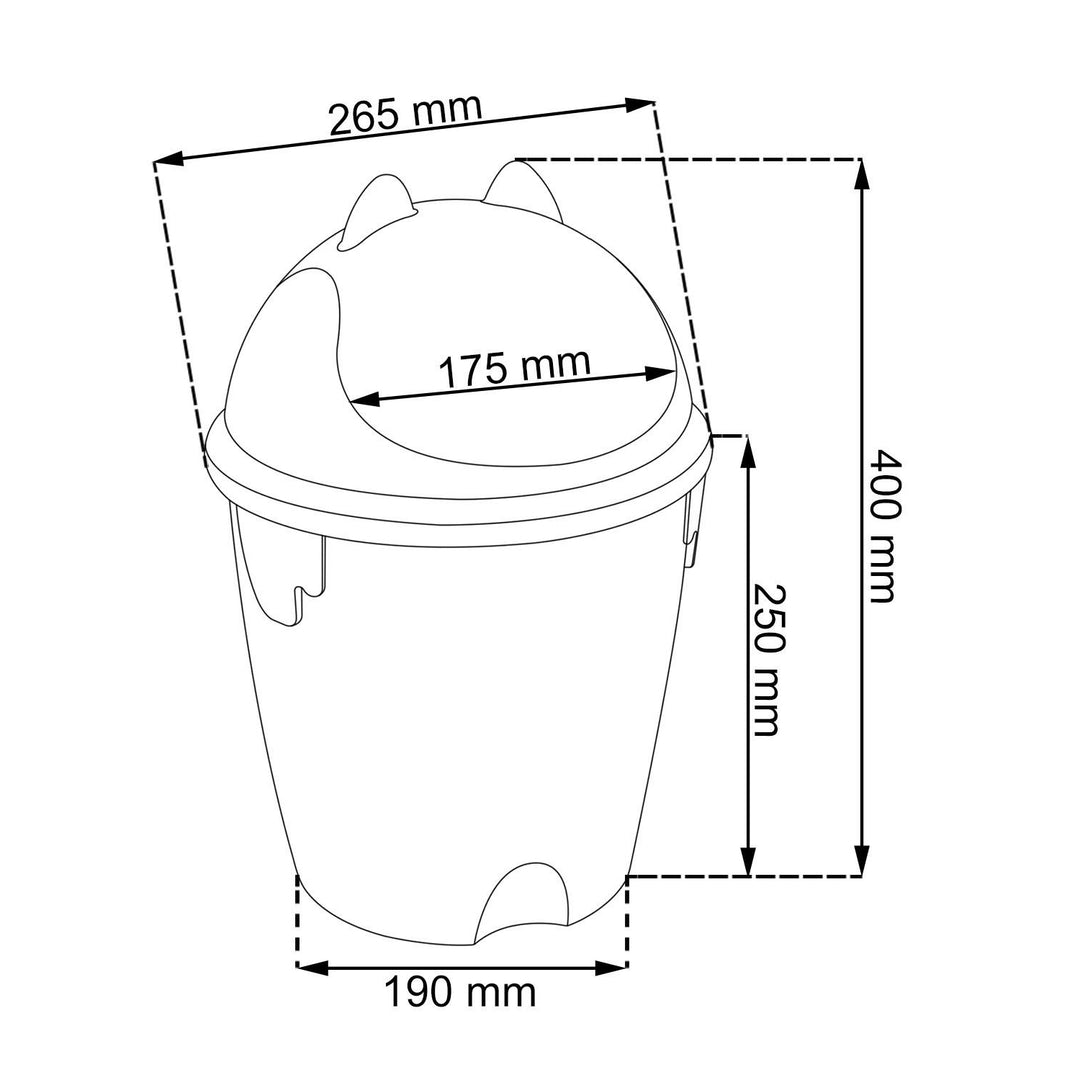 Curver 155181 Coș de gunoi 12L Capac pentru cap rotativ ușor pentru camera copilului Lion