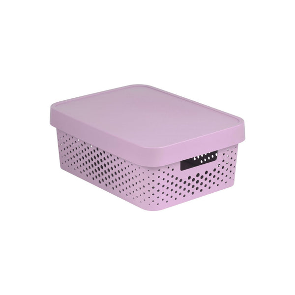 Container ajurat Curver Infinity 11L cu capac roz