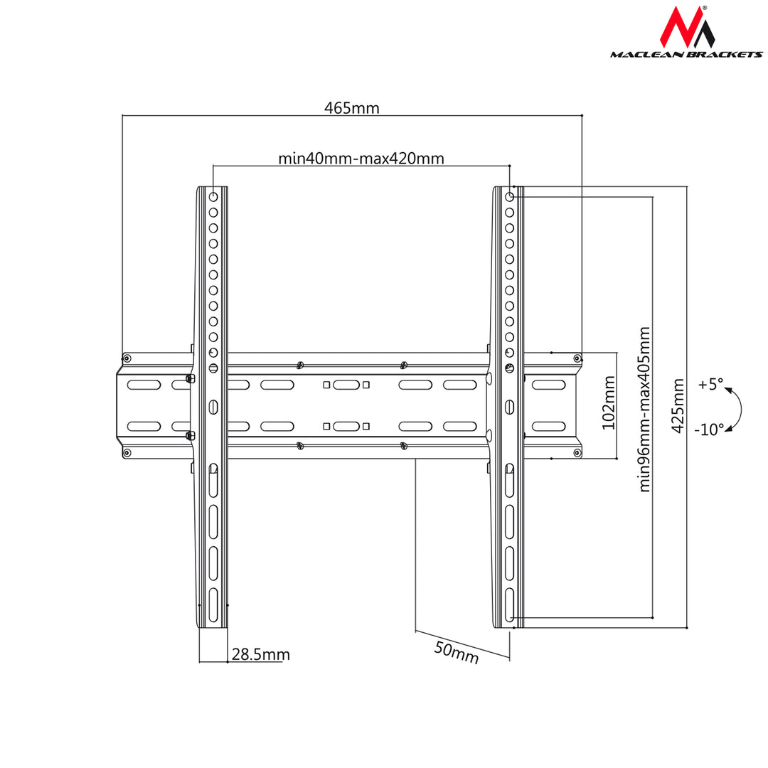 Suport de perete pentru ecran sau ecran LCD / LED TV 32-55 "35kg VESA Maclean MC-748