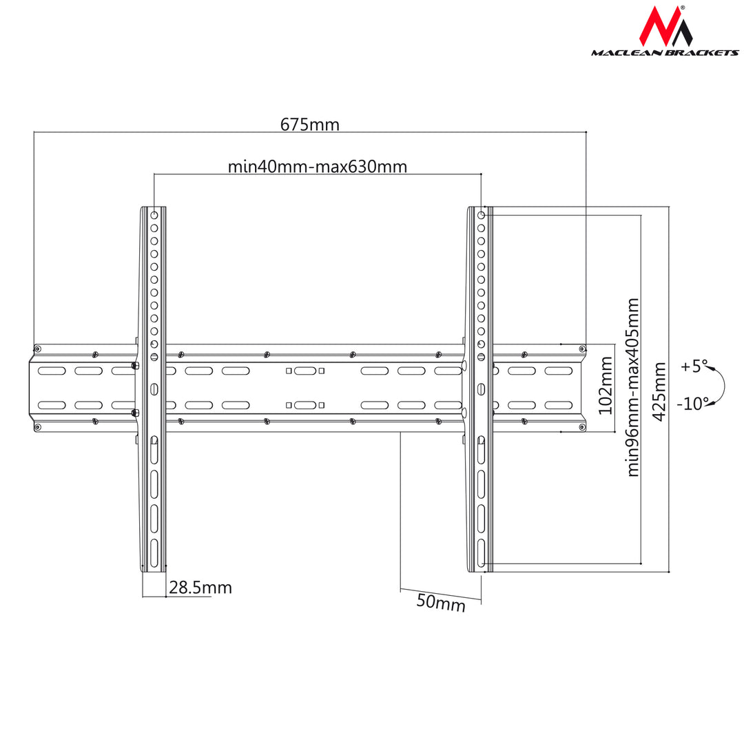 Maclean MC-749 LCD LED TV cu plasmă Montare pe perete Slim Max. Vesa 600x400 (37-70 "35kg)