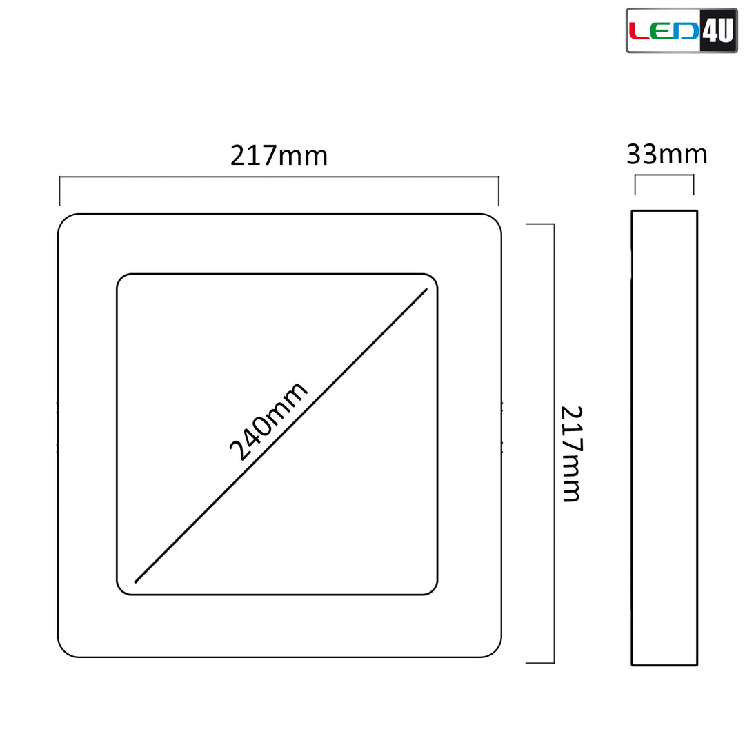 Plafoniera LED 18W alb rece 5500-6500K Led4U LD156C