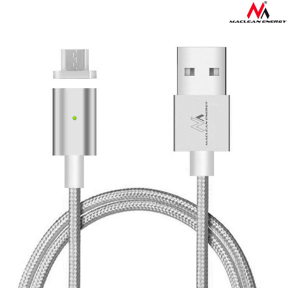 Kabel micro USB magnetyczny silver Maclean Energy MCE160 - Încărcare rapidă & Fast Charge